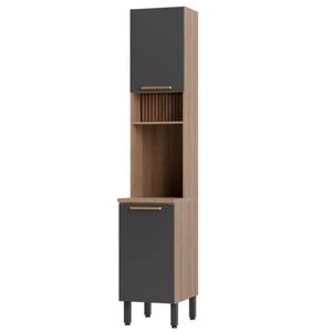 Mueble de Cocina Multiusos Leonela color Marrón/Negro TU MESITA