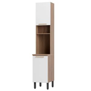 Mueble de Cocina Multiusos Leonela color Marrón/Blanco TU MESITA