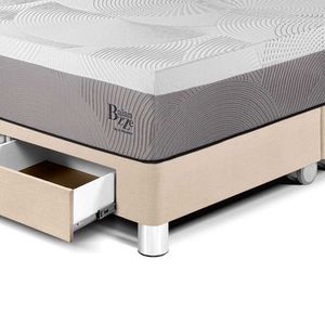 Dormitorio Balanzze Cajones King Cabecera Blocks + Velador Han Champagne