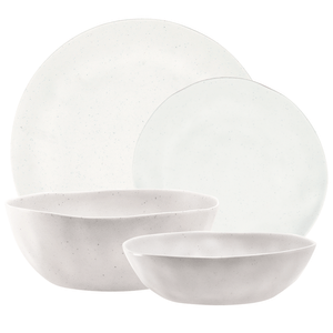 Set juego de loza blanco melamina colección