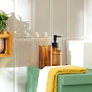 Set accesorios de baño vidrio con color