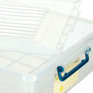 Caja Plástica Baja Transparente con Tapa 80x40x16,5 cm