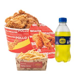 Pollo Broaster 4 Piezas + Papas 200ml + Gaseosa 300ml