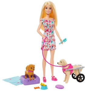 Muñeco Paseo Perrito con Silla de Ruedas BARBIE