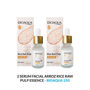 Serum Facial Arroz Rice Raw Pulp Essence Bioaqua 15Ml Antiarrugas 2 Unidades