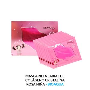 Mascarilla Labial De Colágeno Cristalina Rosa Niña 8G X10Pcs Bioaqua