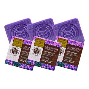 Jabón Natural De Lavanda Bioaqua 100G Desintoxicante 3 Unidades