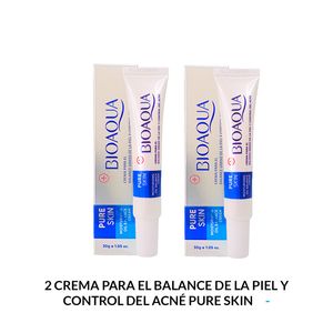 Crema Para El Balance De La Piel Y Control Del Acné Pure Skin 30G Bioaqua 2 Unidades