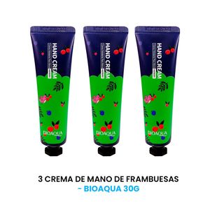 Crema De Mano De Frambuesas Bioaqua 3 Unidades