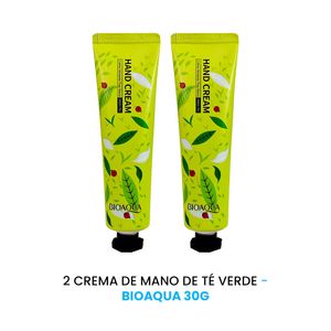 Crema De Mano De Té Verde Bioaqua 2 Unidades