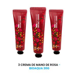 Crema De Mano De Rosa Bioaqua 3 Unidades