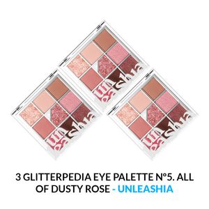 Glitterpedia Eye Palette Unleashia Nº5 All of Dusty Rose 3 Unidades