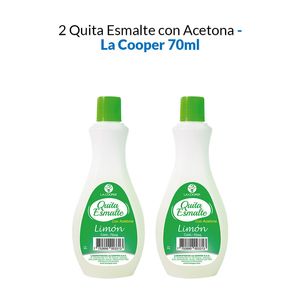 Quita Esmalte con Acetona Limón La Cooper 70ml 2 Unidades