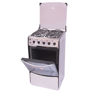 Cocina Fadic con tapa de vidrio y horno Kiara 4H Gri