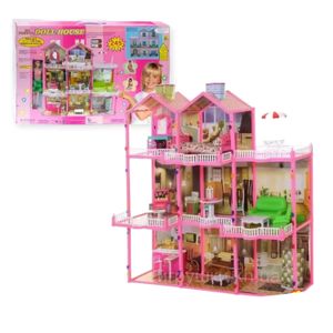 Casa de Muñecas Amoblada 3 Niveles 245 PCS + muñeca