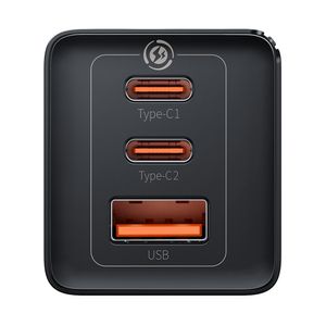 Cargador BASEUS GAN5 PRO Carga rápida 2C+U 65W Negro, con Cable carga rápida
