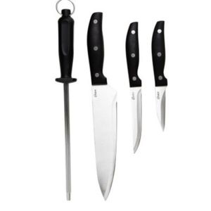 Set de Cuchillos con Afilador 4 Piezas Acero Inoxidable