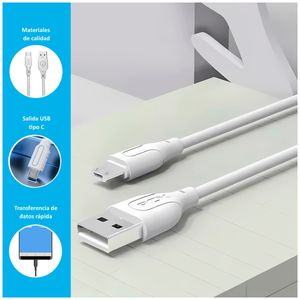 Cable Carga Rápida X2 de 66W con entrada USB-C de 25cm