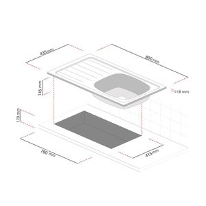 Lavadero S-inox Sp 1 poza con escurridor 80x43 Splendid