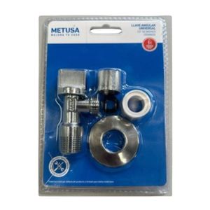 Llave angular 1/2"x1/2" con canopla M-M