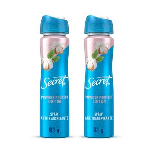 Pack Desodorante SECRET Spray Antitranspirante Powder Protect Cotton 93g x 2un