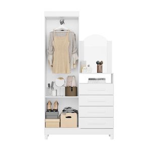 Ropero Praga 2 Puertas + Comoda Tocador Blanco Albatroz