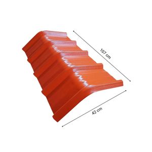 Cumbrera UPVC Trapezoidal Rojoteja 1.8mm 1.07x0.6m