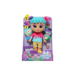 Muñeca Whimsy Wings Con Cuento Cabello Celeste Rosa Y Morado