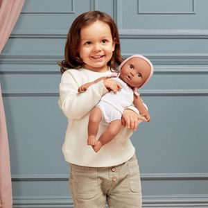 Muñeca Bebé Con Vincha Rosa Y Lazos Rosa Lullababy