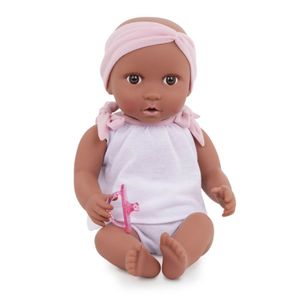 Muñeca Bebé Con Vincha Rosa Y Lazos Rosa Lullababy