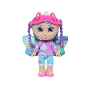 Muñeca Whimsy Wings Con Cuento Cabello Celeste Y Morado