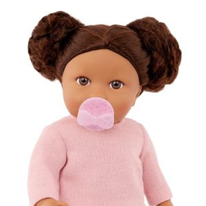 Muñeca Lullababy Niña Con Pelo Marrón Y Polo Rosa