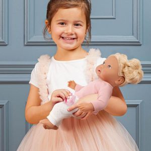 Muñeca Lullababy Niña Con Pelo Rubio Y Polo Rosa