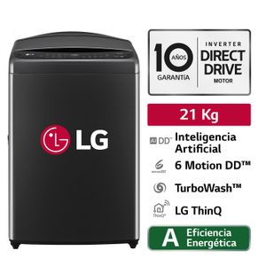 Lavadora LG WT21PBV6 21Kg AI DD Negro Plateado