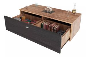 Mesa de Centro Multiusos Zenda color Marrón/Negro 1 cajón TU MESITA