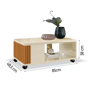 Mesa de Centro Milena con Ruedas color Blanco TU MESITA