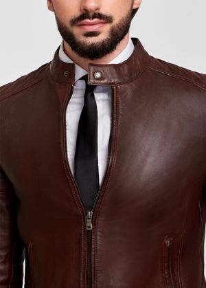 CASACA DE CUERO ESTILO MOTERA