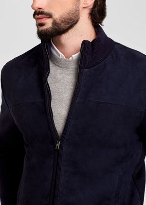 KNIT SUEDE JACKET