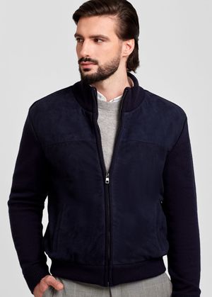 KNIT SUEDE JACKET