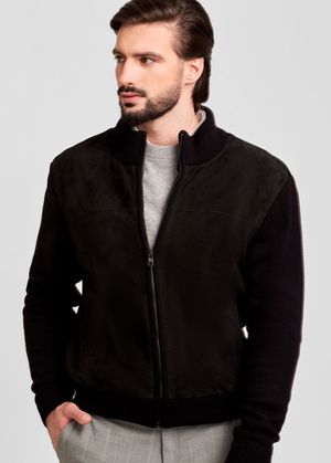 KNIT SUEDE JACKET