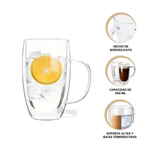 Taza Elegante y Ligero en Transparente Y+Stickers