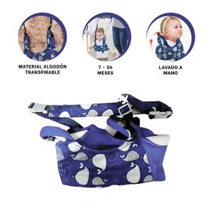 Arnes Andador Caminador para Bebe Diseño Ballena en Azul