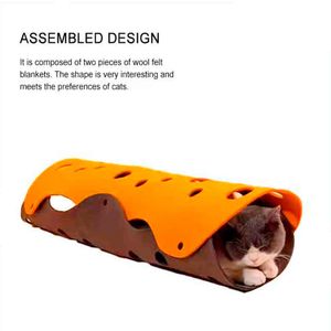 Túnel para Gatos Felpa Plegable 92cm Naranja/Negro