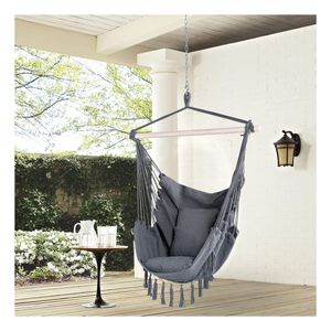 Hamaca Silla Acolchonada Colgante Negra 130cm x 100cm