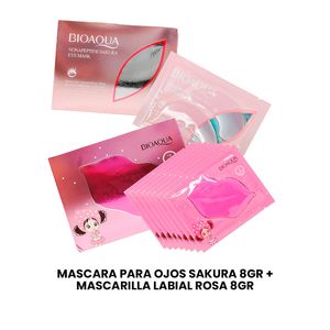 Mascara para ojos sakura 8Gr + Mascarilla labial Rosa 8Gr