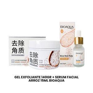 Gel Exfoliante 140gr + Serum Facial Arroz 15ml Bioaqua