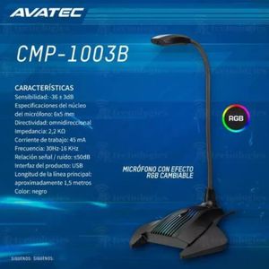 Micrófono Avatec CMP-1003B RGB USB 1.5 metros