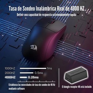Mouse Redragon K1NG Pro (4K HZ) M916 Wireless Negro