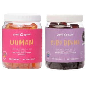 Pack Wuman + Cero Drama Gomitas Yumi Gumi 90 Und Arándano