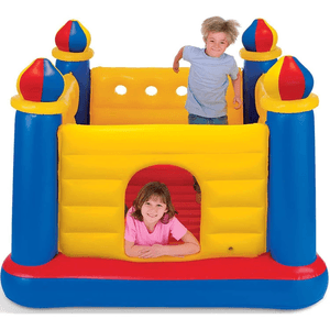 CASTILLO INFLABLE INTEX PEQUEÑO AZUL Y AMARILLO PARA NIÑOS